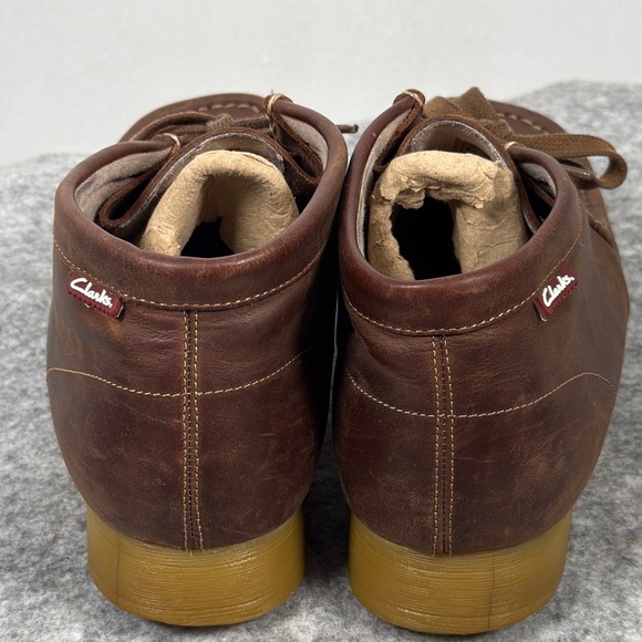 Clarks Stinson Hi Chukka Boots Wallabees Dark Brown Leather Shoes Men\'s 9.5 US main image 14